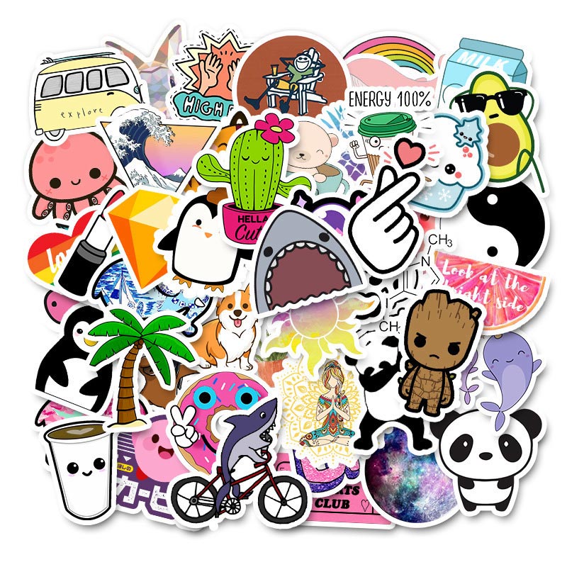 50PCS Cool Summer Vsco Stickers Pack Pink Girl Anime Stiker