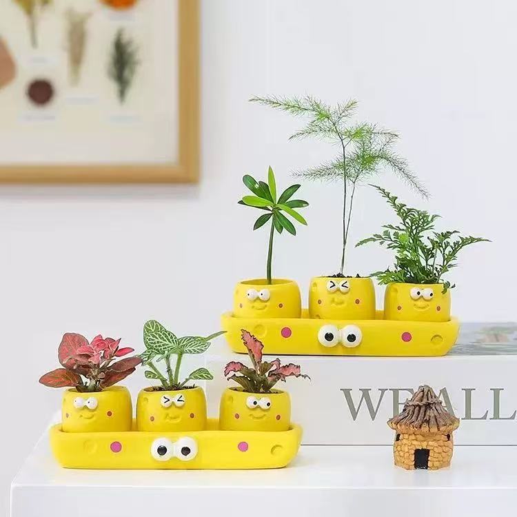 Cartoon Thumb Flower Pot Ceramic Minimalist Home Interior O