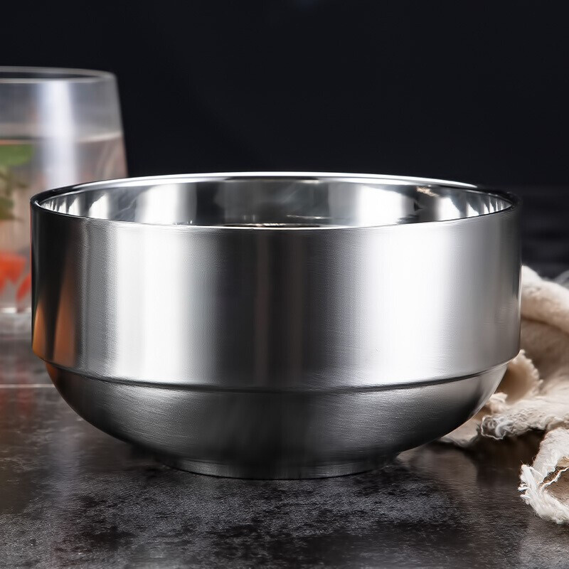 304 stainless steel bowl, household double-layer thick insu
