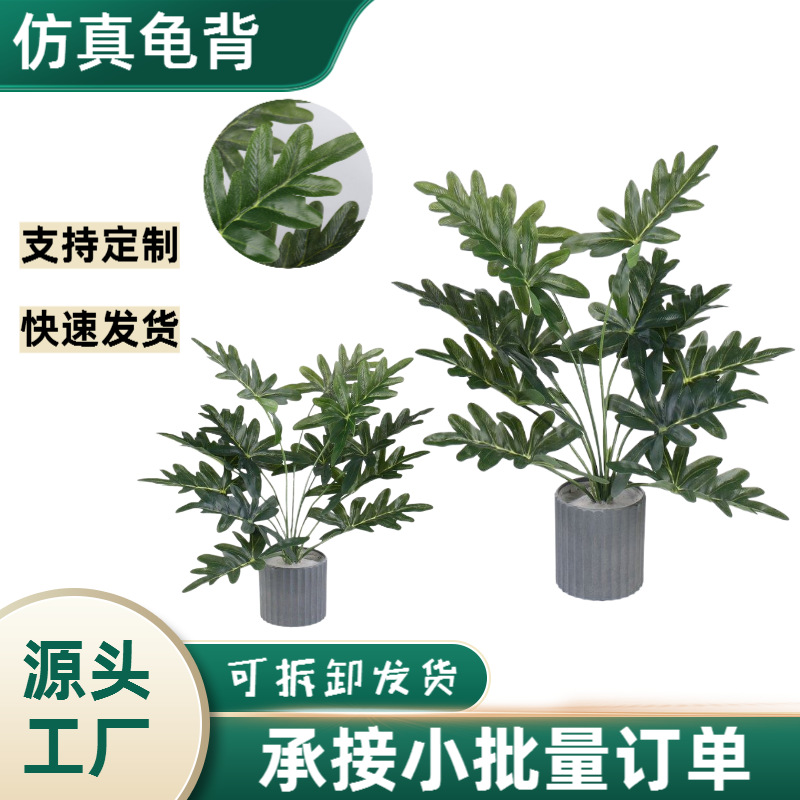 Simulated tropical green plants, potted plants, living room