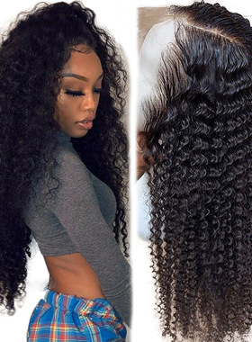 非洲小卷欧美黑色小卷化纤小前蕾丝头套时尚假发短发异域风情