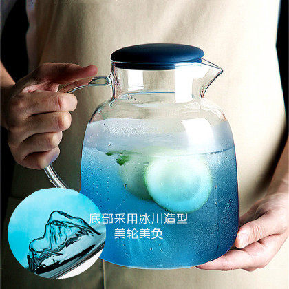 陀螺大容量玻璃壶家用高温冷水壶凉水壶果汁壶花茶壶扎壶泡茶壶夏