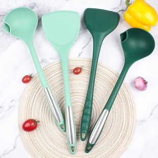 一体式硅胶锅铲汤勺不粘锅专用炒菜铲耐高温烹饪铲勺厨房滤油勺子