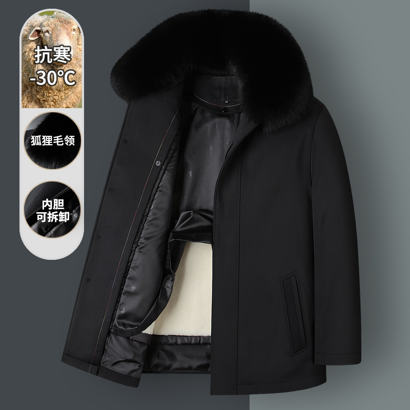 羊毛内胆尼克服狐狸毛领派克服