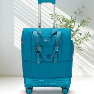 旅行包女滑轮行李袋大容量万向轮拉杆行李包轻便带轮子折叠行李箱