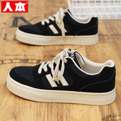 子百搭透气复古帆布鞋 人本男鞋 透气男士 低帮休闲板鞋 2026春季 新款