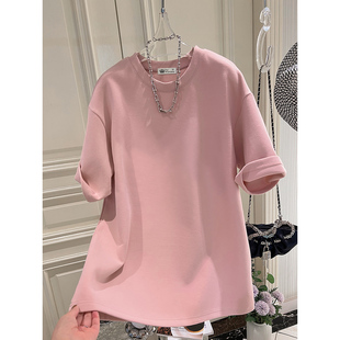 短袖T恤女2026年新款春夏季休闲小众宽松显瘦设计感中长款上衣潮