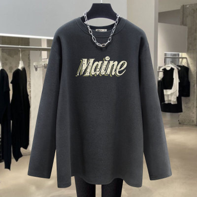 长袖中长款磨毛德绒打底衫T恤女