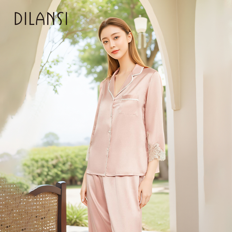 重磅100%桑蚕丝睡衣女