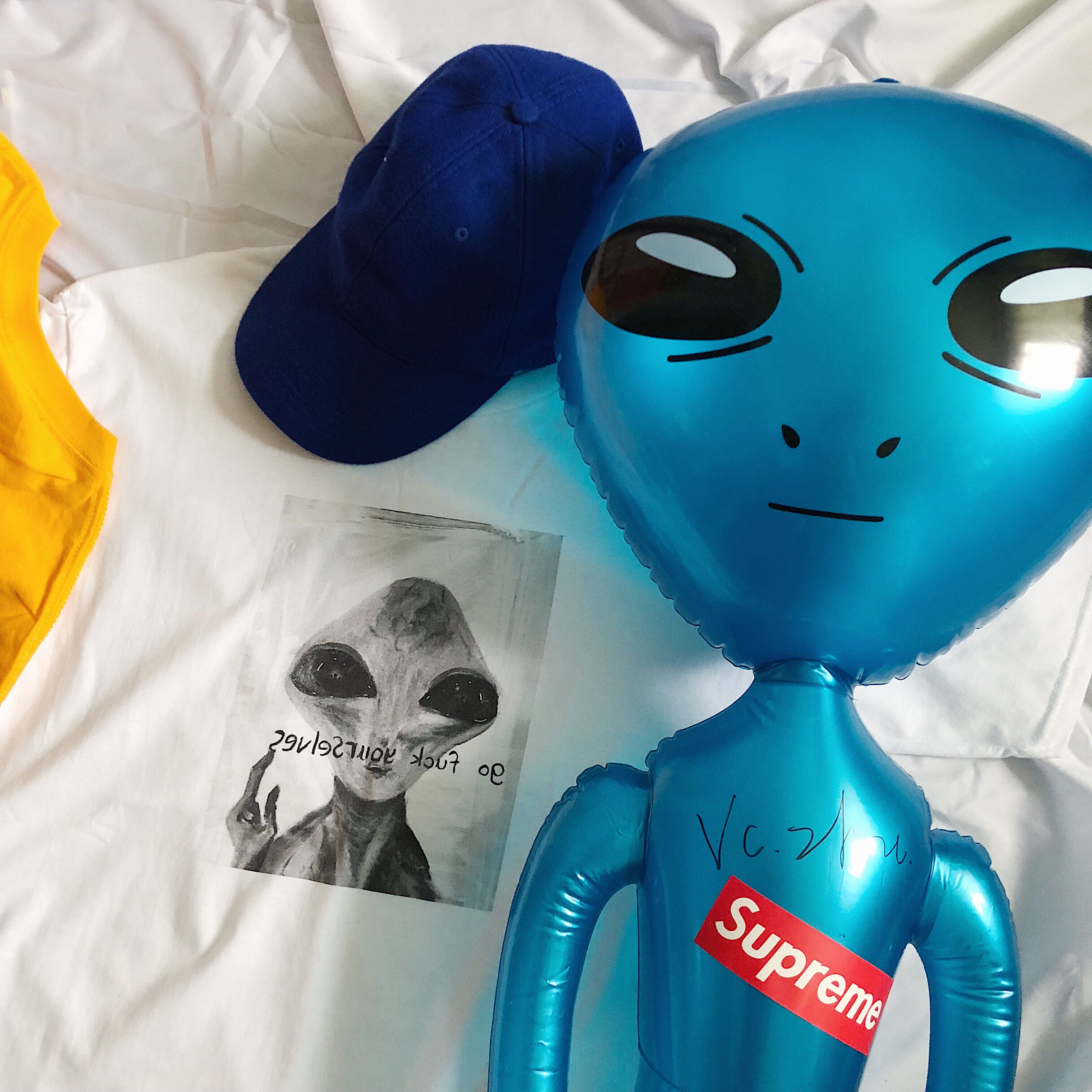 vc zhou 自制外星人t恤 外星人印花图案短袖