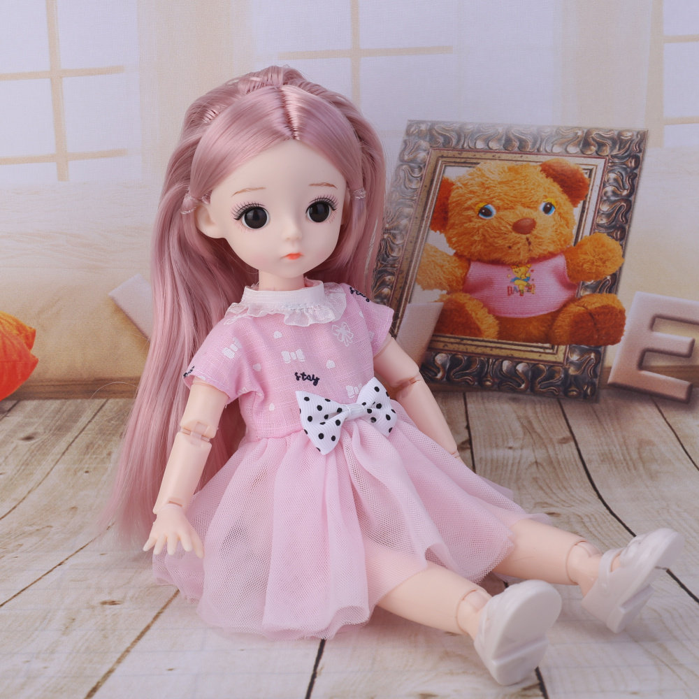 洋娃娃30厘米萌体女孩公主套装仿真单个大号婚纱玩具儿童