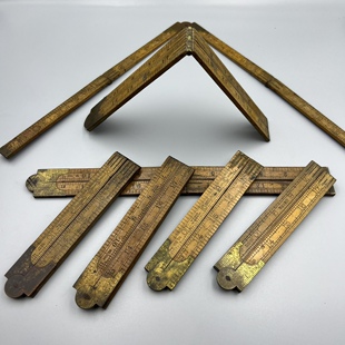老上海古董古玩木工具古玩杂件收藏木工测量尺寸老折叠木尺工具