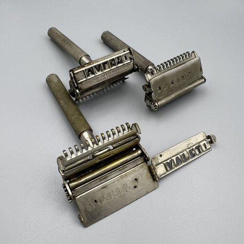 古董vintage老式英格兰万利valet剃须刀铜制刮胡刀收藏品