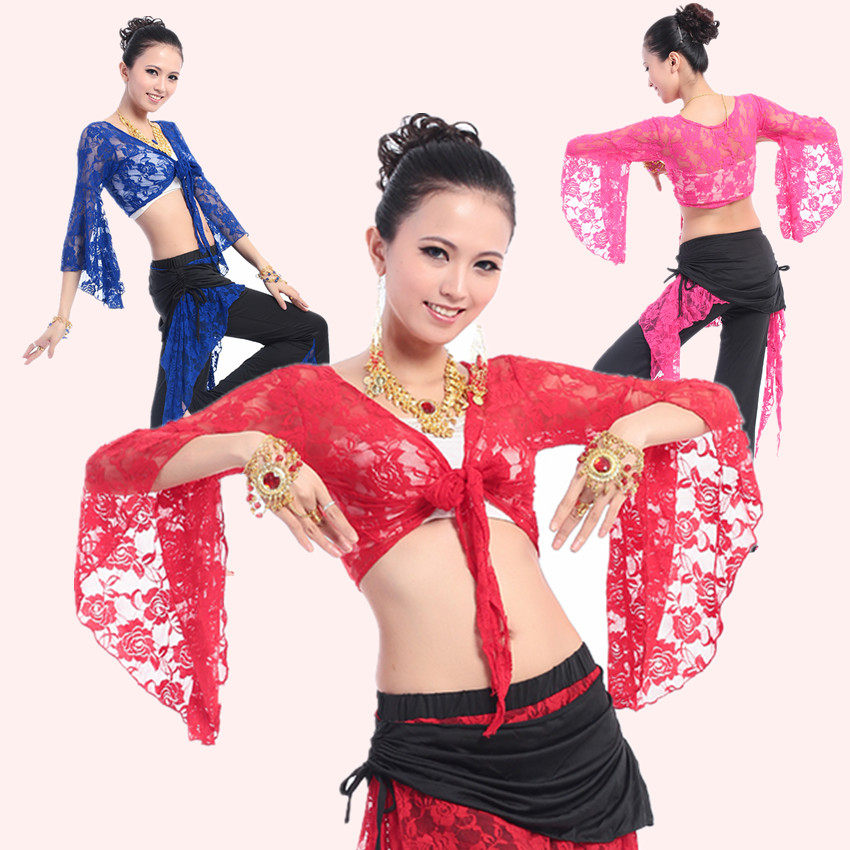 肚皮舞演出服装 新款练习套装 蕾丝上衣蕾丝裤两件套 特价 E00014在类目 运动/瑜伽/健身/球迷用品, 舞蹈/健美操/体操, 肚皮舞, 肚皮舞套装(演出服)中 - 来自Buy2taobao.com提供专业的淘宝代购服务