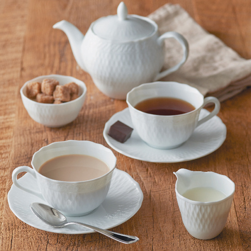 纯白浮雕则武茶杯茶壶马克杯图片