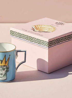 现货Ginori1735海神之旅海王星蓝色马克杯意大利复古瓷器咖啡杯