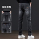 潮牌大码 男韩版 直筒弹力长裤 修身 春秋季 耐磨百搭休闲裤 高街牛仔裤