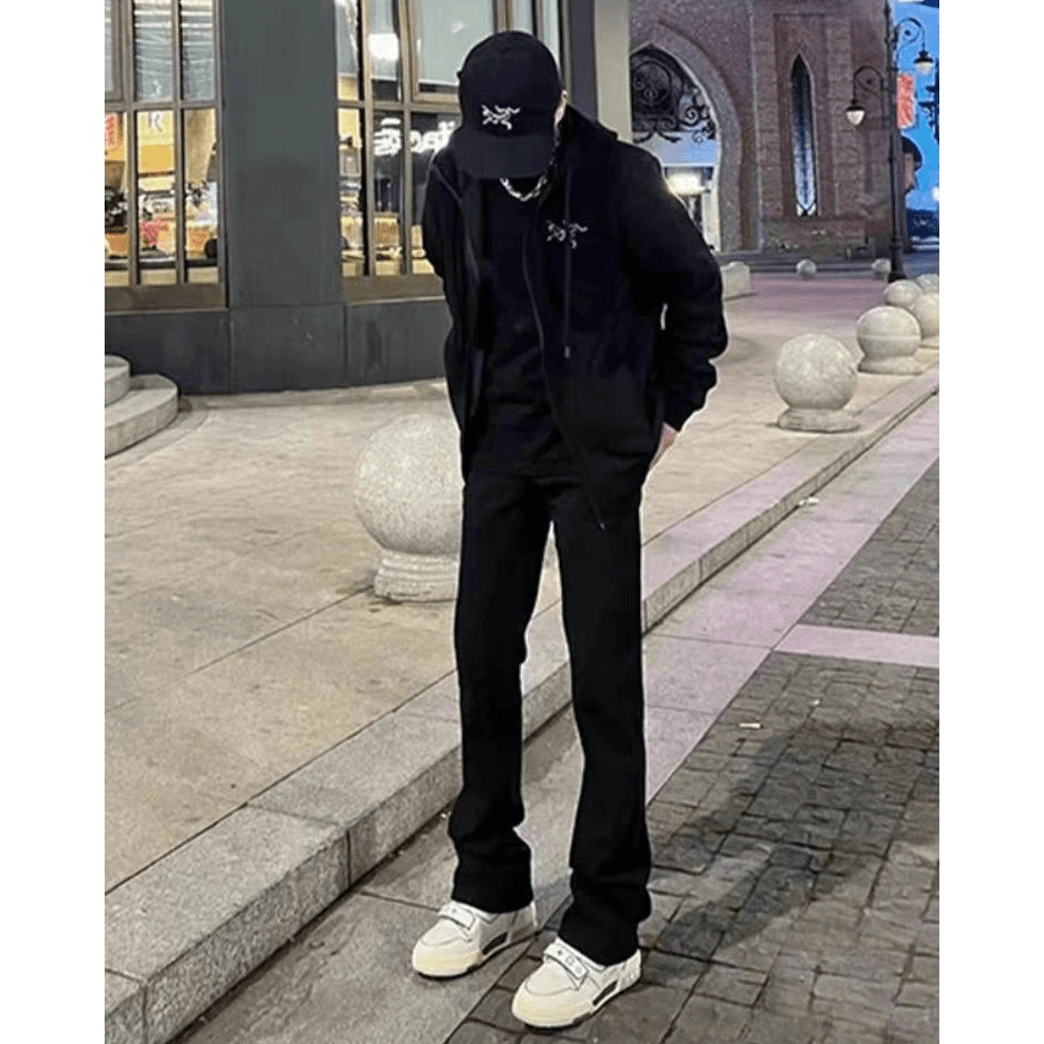 港风潮牌黑色牛仔裤男春秋季学生潮流宽松直筒长裤弹力男士休闲裤,男装,牛仔裤,淘宝优惠券,粉丝福利购,淘宝优惠卷