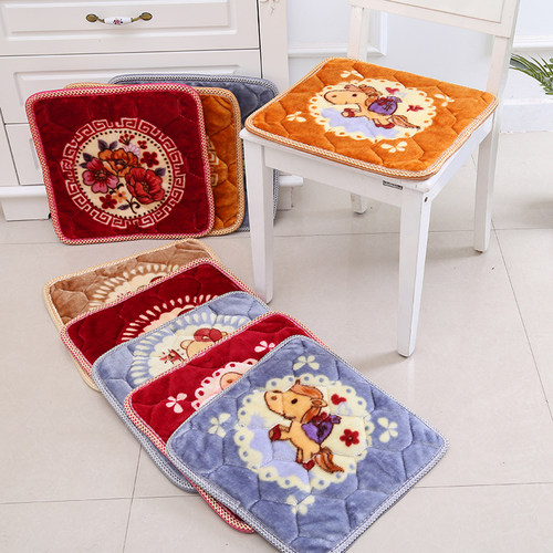 冬季毛绒加厚防滑椅子垫