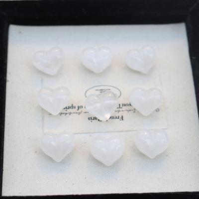 天然安哥拉白水晶横孔爱心珠