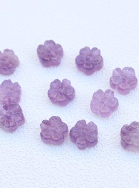 天然紫水晶五福梅花散珠diy手链