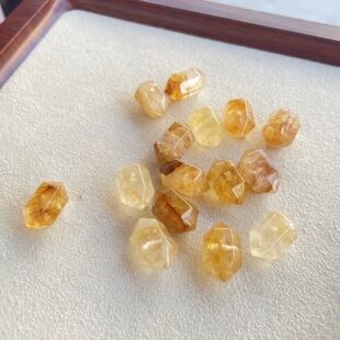 天然黄胶花水晶双尖散珠diy手链项链耳饰饰品隔珠半成品配件材料