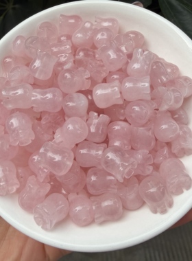 天然粉水晶雕刻铃兰花苞散珠