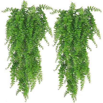 亚马逊仿真壁挂 波斯草藤条 人造悬挂蕨类植物藤蔓悬挂 绿色植物