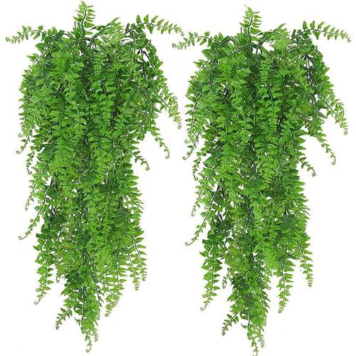 亚马逊仿真壁挂 波斯草藤条 人造悬挂蕨类植物藤蔓悬挂 绿色植物