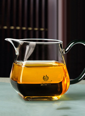 鑫凤祥玻璃公道杯带茶漏一体大号加厚耐高温四方公杯家用分茶器