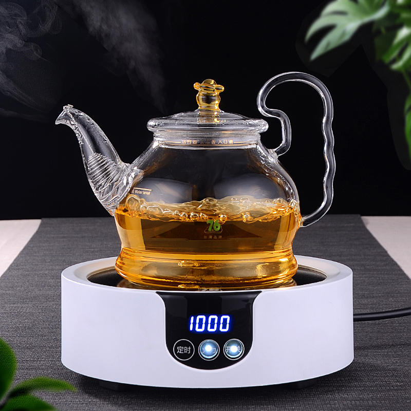 台湾76品牌玻璃烧水壶耐高温可加热直烧茶壶电磁炉茶具煮茶壶