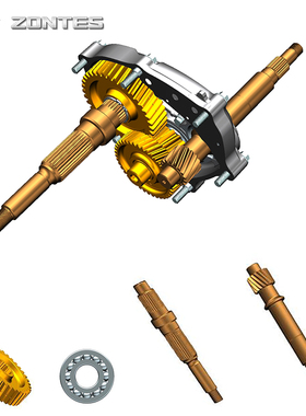 升仕ZT350T-E3 350E 350D 350M发动机齿轮箱变速箱后驱动轴双联齿