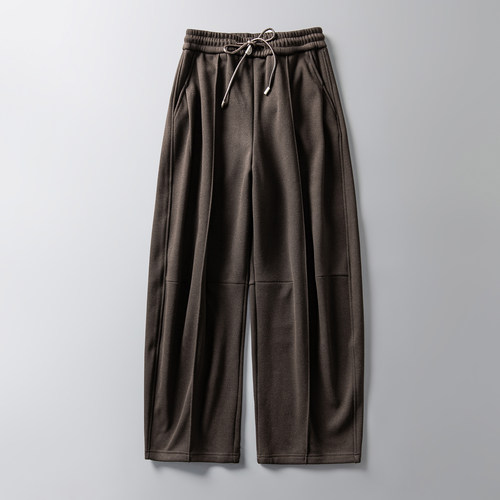 冬季加绒加厚宽松阔腿裤卫裤男