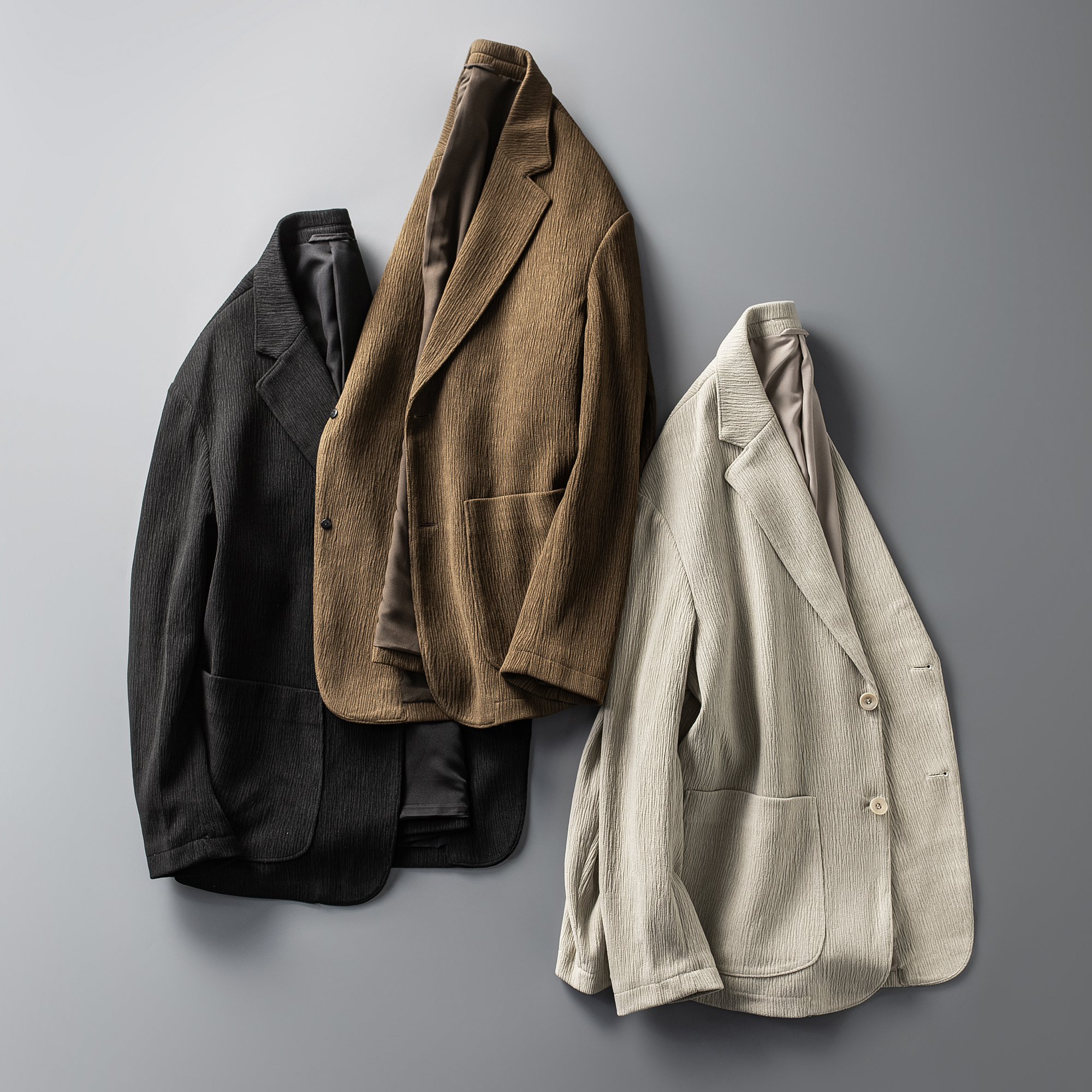 老钱风褶皱肌理感感灯芯绒西装