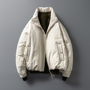 90白鸭绒工装 BOXY短宽版 夹克外套 冬季 ROW风极简茧型立领羽绒服男