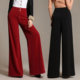 女高腰交谊舞中年妈妈长裤 2026年摩登跳舞裤 春秋冬阔腿裤 垂感肥腿