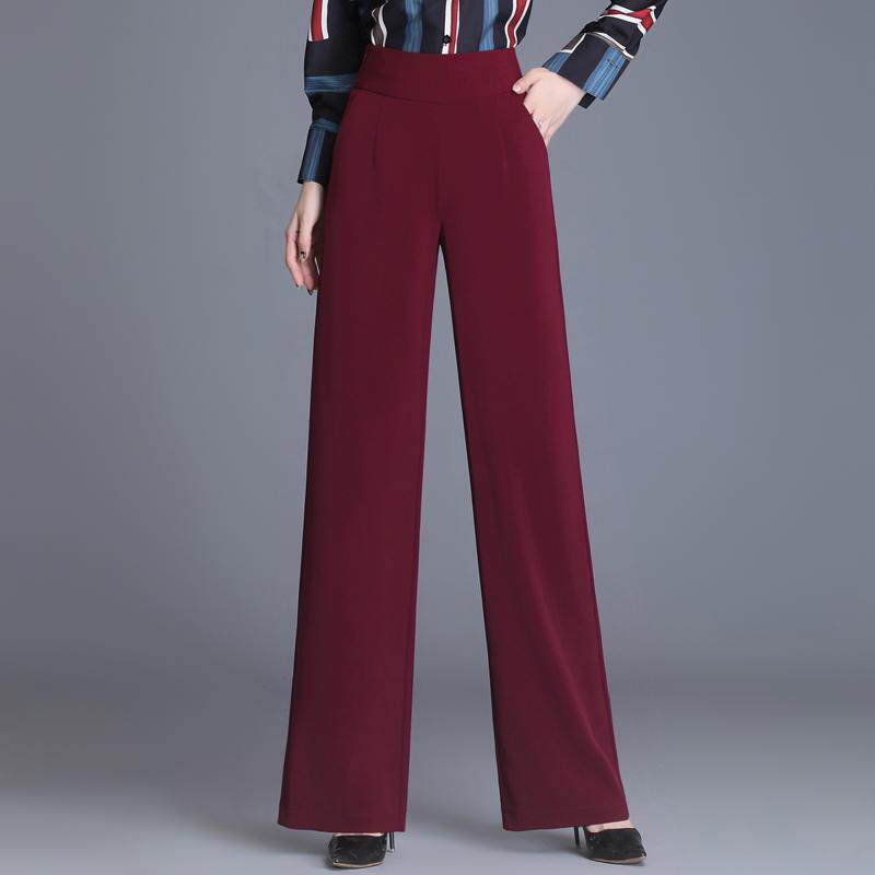 2025春秋新款女士高腰直筒裤妈妈裤跳舞休闲裤长裤子侧拉链西裤