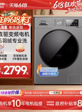 [大海象]松下12kg大容量洗衣机全自动家用直驱变频滚筒羊毛洗J2M1