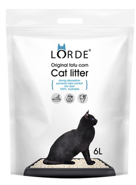 LORDE里兜豆腐猫砂除臭无尘猫砂伴侣可冲马桶6L/包猫砂包邮六包