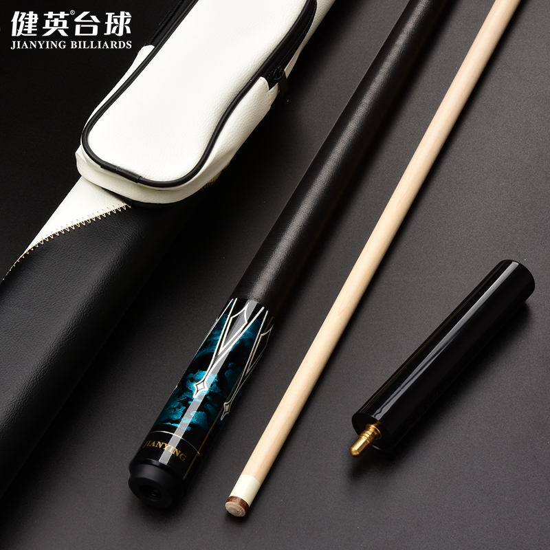 健英美式台球杆大头亚麻线后把
