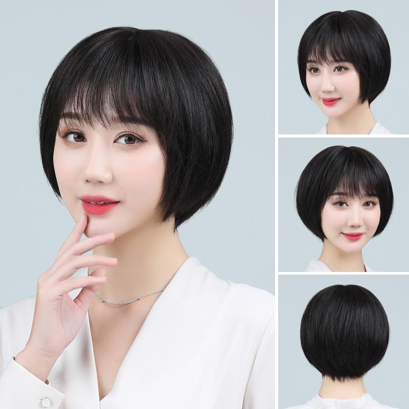 真发波波头假发短发女齐刘海中分bobo头夏季自然蓬松