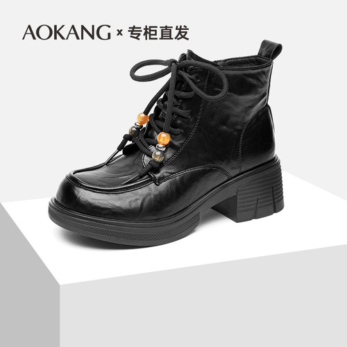 奥康时尚英伦风百搭短靴女