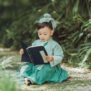 汉服男童春秋儿童古装国学服古风唐装幼儿园演出服宝宝周岁礼服夏