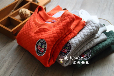 小怪兽空气棉卫衣儿童加厚春秋款