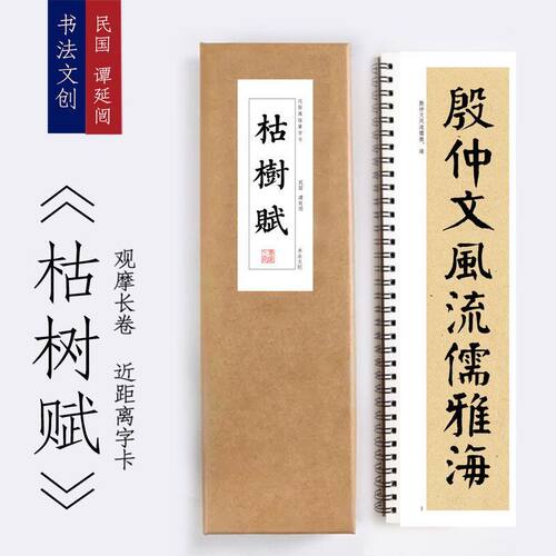 民国谭延闿枯树赋诗卷书法近距离毛笔临摹描红长卷字帖练字卡文创