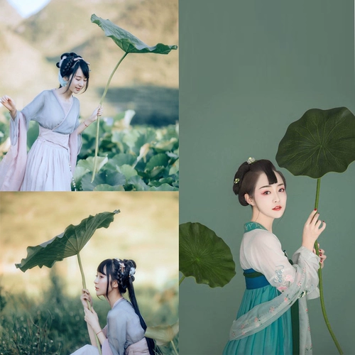 Hanfu реквизит с лотосом лотос лист темы тема фото кисти живопись украшение фото студии костюми