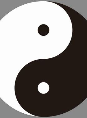 相生相克此长彼消太极哲理图阴阳太极双鱼图不干胶标签贴纸装饰H