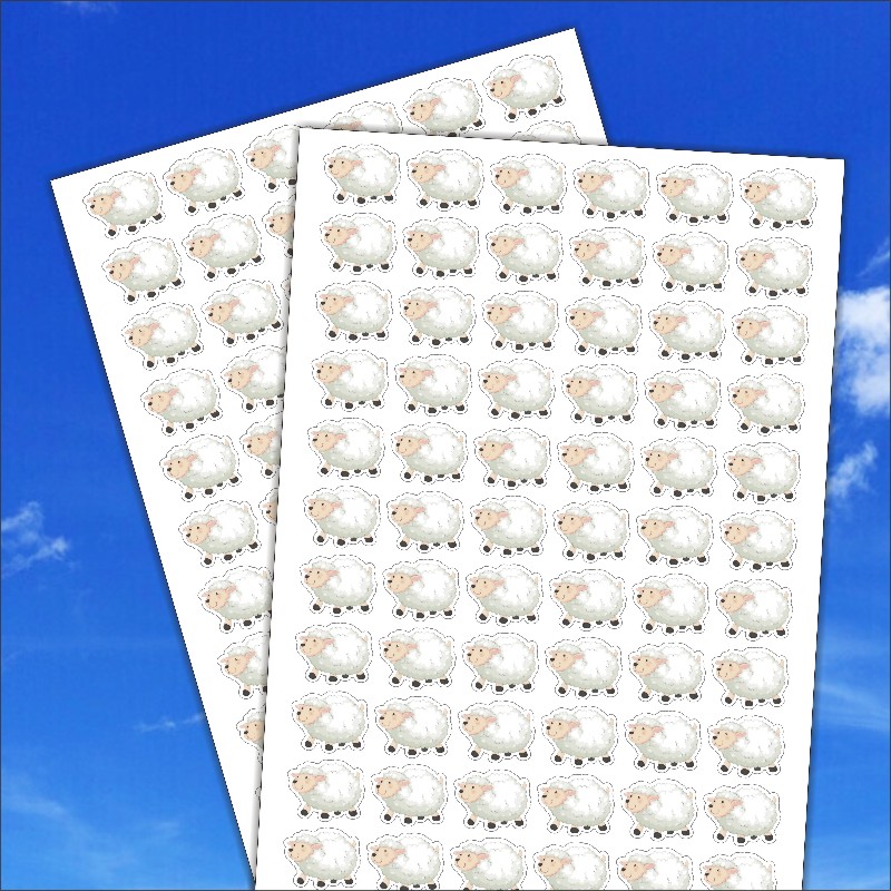 小羊贴纸3cm96贴可爱卡通绵羊贴画儿童奖励贴纸幼儿园老师表扬贴