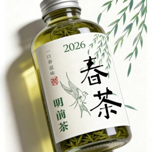 2026新茶标签贴纸茶叶新茶不干胶春茶绿茶明前茶精选龙井茶定制