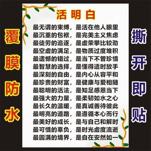 人生感悟活明白再不开窍就晚了经典 语录参照图画海报墙不干胶贴纸